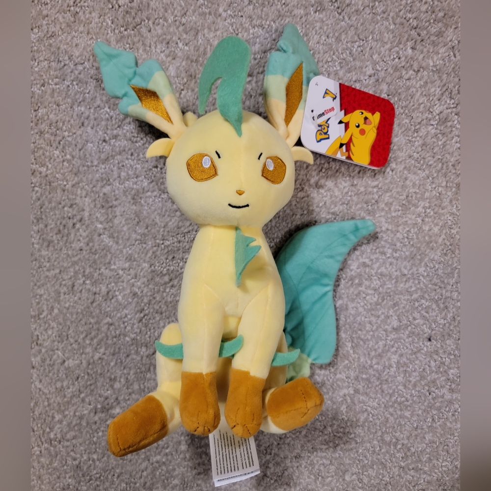 Jazwares Leafeon Pokemon 8" Plush NWT